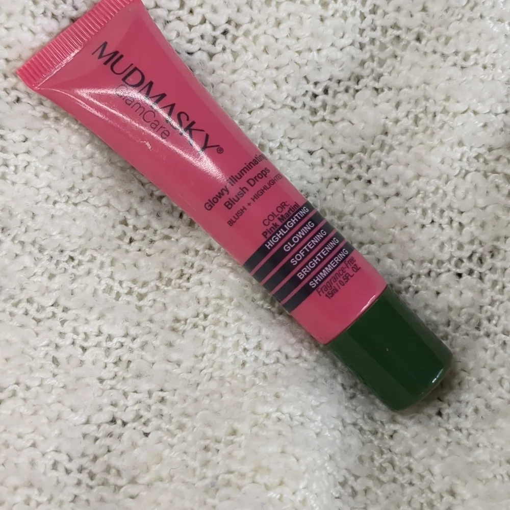 MUDMASKY Glowy Illuminating Blush Drops in Pink Martini, 15ml/0.50fl oz